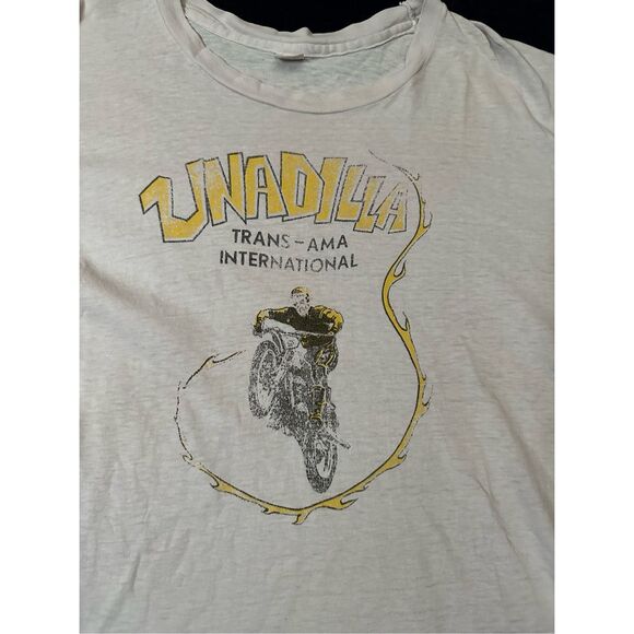 Vintage 1970s Unadilla Motorcross Trans AMA International Racing Cotton Thin T S - Picture 4 of 10